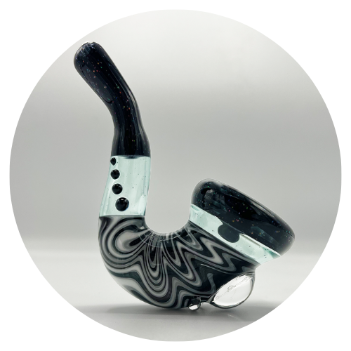 Veg Dichro Glass Sherlock Pipe with Opal