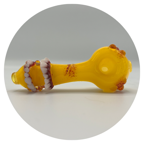 Yellow Crossbite Glass Pipe