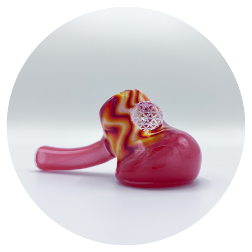 Wavy Red Glass Sherlock Pipe