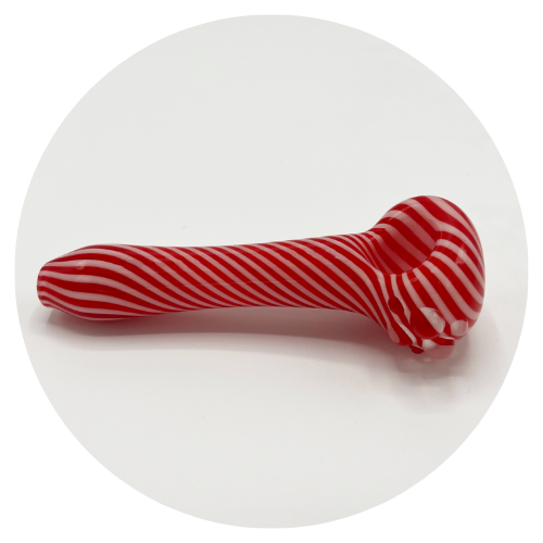 Glass Candy Cane Colored Pipe