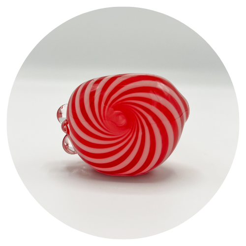 Candy Cane Glass Pipe, Red and White