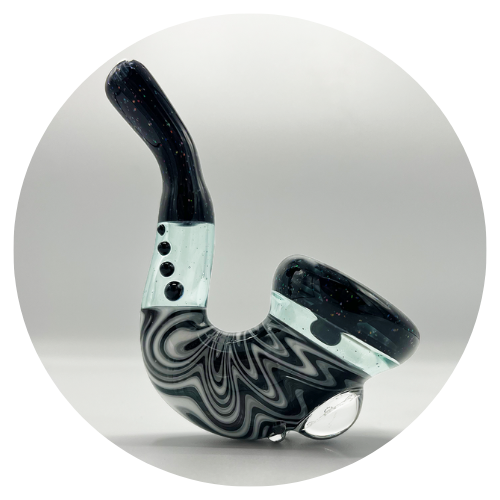 Zebra print sherlock, glass pipe
